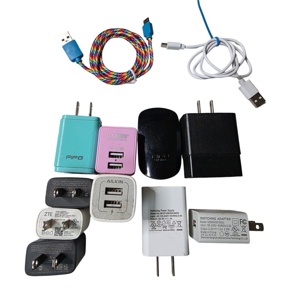 USB Wall Charger Lot 10 Blocks FIFO CTTEK AILKIN ZTE Multiport Adapters W4